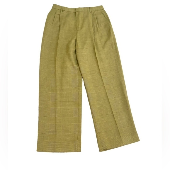 NWT Linda Allard ellen tracy 2 piece micro plaid pantsuit lined moss color sz 16 - Picture 5 of 14